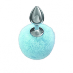 Анальная пробка с хвостом Diamond Twinkle Blue (Цвет: серебряный с синим)