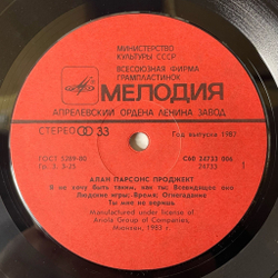 Винтажная виниловая пластинка LP Алан Парсонс Проджект The Alan Parsons Project The Best Of (СССР 1986)
