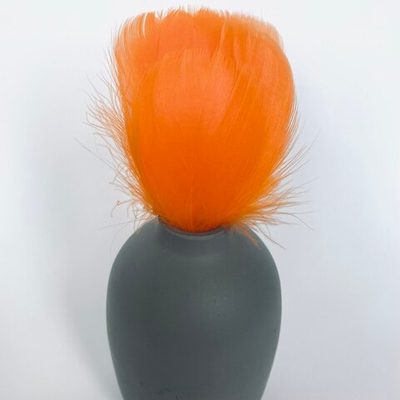 Гусиные перья 5-13 см оранжевые 20шт.