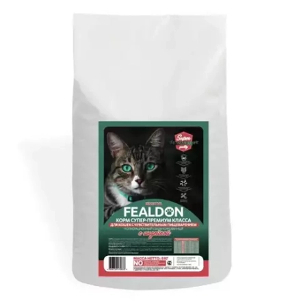 Сухой корм для кошек  чувствительное пищеварение Fealdon Sensitive Super Premium, с индейкой