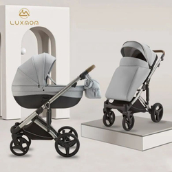 Коляска 3в1 модульная Luxmom F5 автолюлька / светло-серый