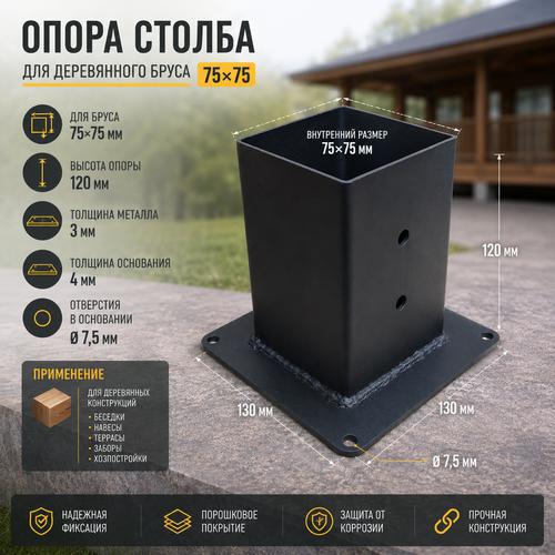 Опора бруса 75х75
