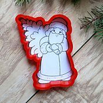 Вырубка для пряника "Дед мороз с елкой" 10 см, пластик