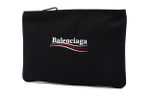 Balenciaga Nylon Fabric Wallet Clutch Large Women"s Black