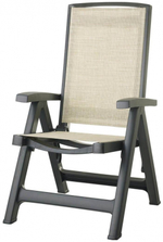 Кресло-шезлонг пластиковое SCAB GIARDINO Esmeralda Lux, антрацит, мед