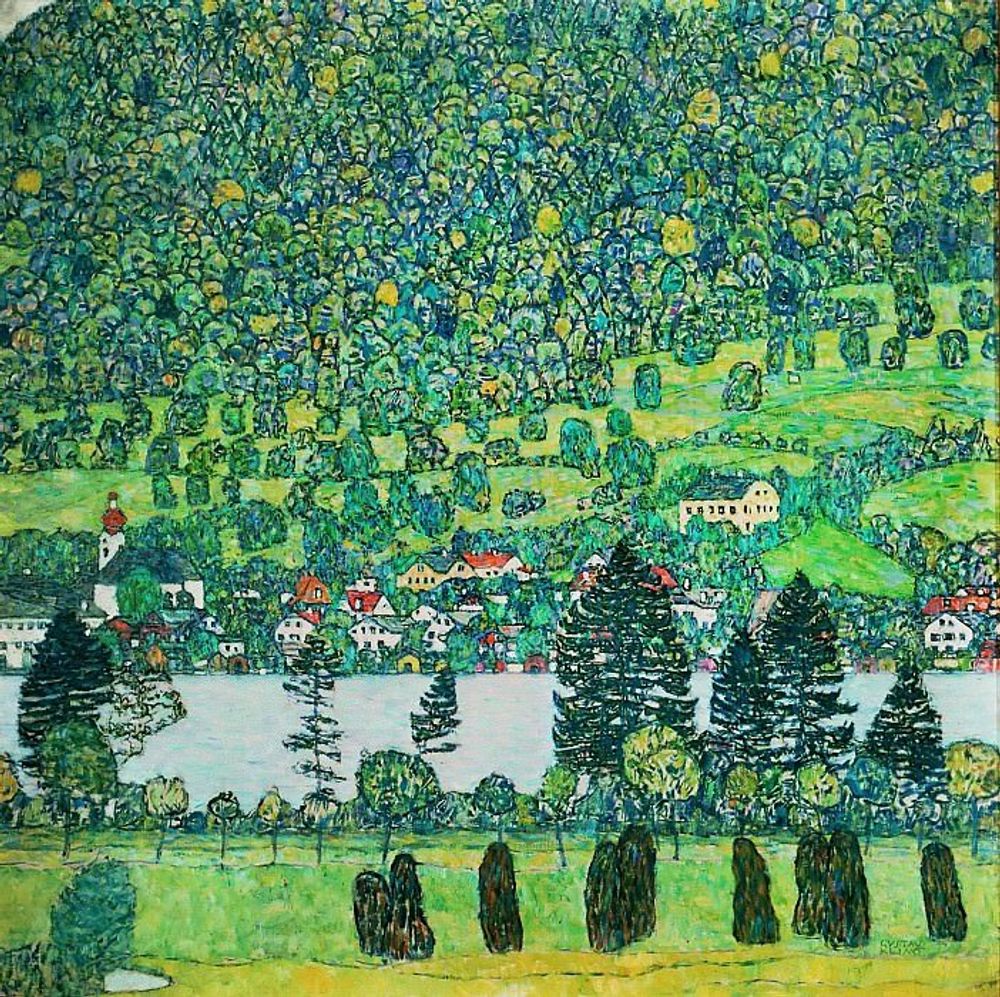 Картина для интерьера &quot;Лес на склоне у озера Аттерзе&quot;, художник Климт, Густав Настене.рф