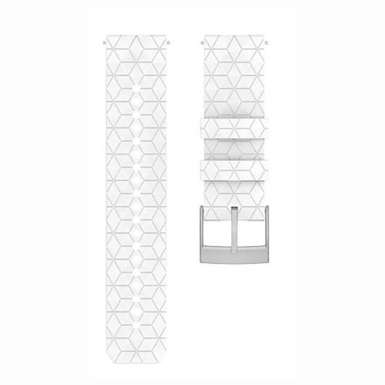 Ремешок Ranger 24 мм для Suunto 9 Baro, Suunto 7, Suunto Spartan Sport силиконовый быстросъемный (Белый, серебристая пряжка)