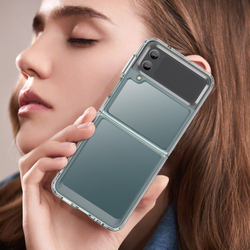 Двухкомпонентный усиленный чехол для Samsung Galaxy Z Flip 4, мягкий отклик кнопок, прозрачные рамки
