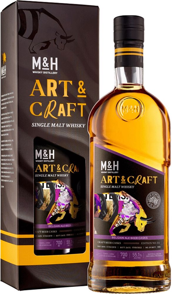Виски M&amp;H Art &amp; Craft Belgian Ale Beer Casks, 0,7 л.