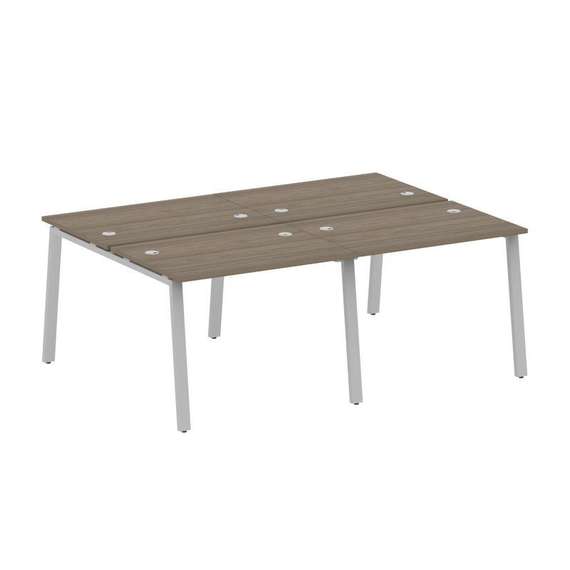 Metal System Рабочая станция на 4 места на А-образном м/к БА.СМ-4.1 Вяз Благородный/Металл Серый 200