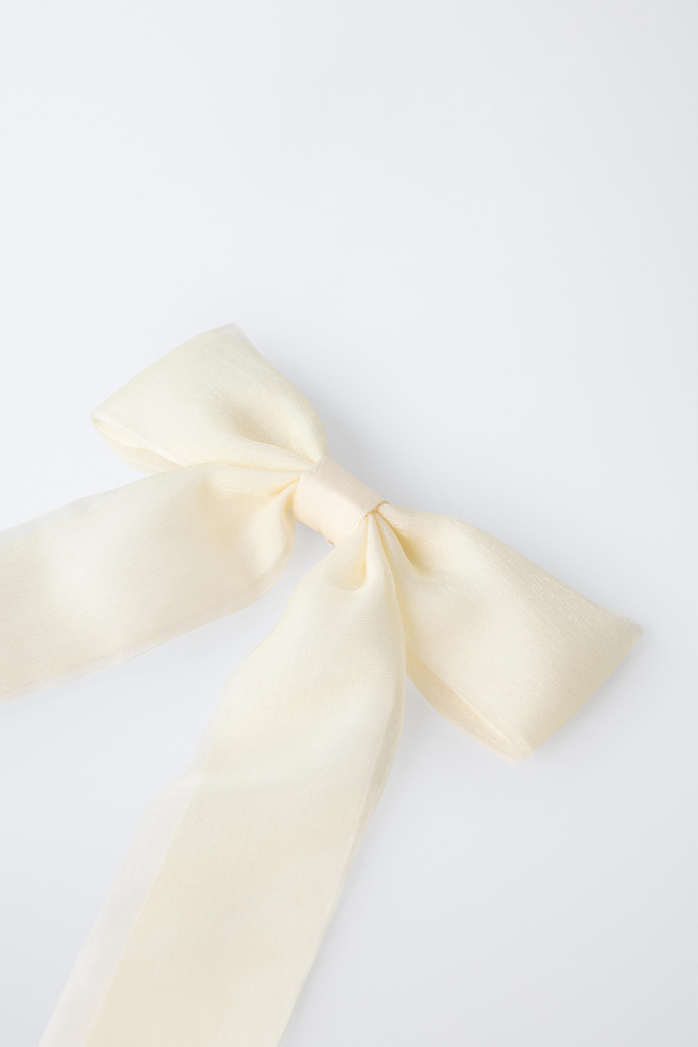 ZARA ЗАКОЛКА С БАНТОМ ИЗ ОРГАНЗЫ, БЕЛЫЙ