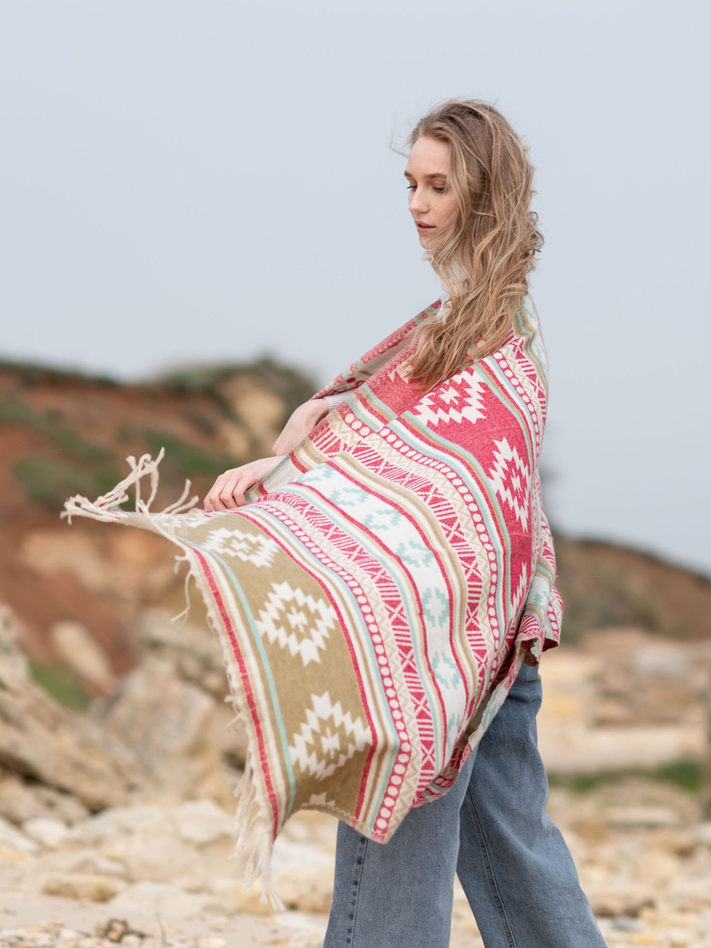 Шарф теплый с орнаментом Сканди