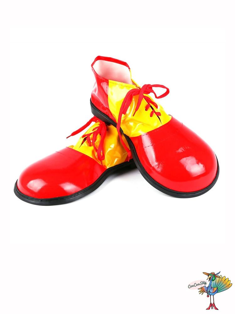 Ботинки клоуна красно-желтые 35 х 17см (пластик, резина)