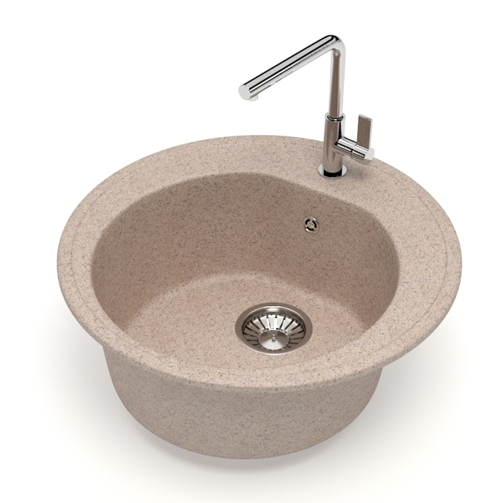 МОЙКА МАТ. ЧЕРАЯ J3G34 ПЕСОЧ GLANZ С СИФОНОМ