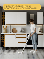 Кухонный модуль напольный 60х45х83, Валенсия, с ящиками, с дубовыми панелями, на ножках / белый, массив дуба, Dipriz
