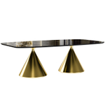 Стол овальный AXIS 230, керамика глянцевая, черная / опора золото