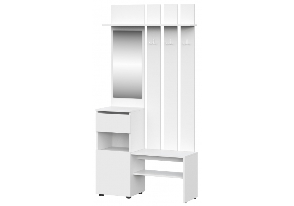 Прихожая Woodville Валенсия  1 белый текстурный