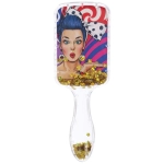 Расческа массажная прямоугольная «Коллекция ИМАНИ - ЭКЛАТ», микс 4 дизайна, 23*8,5см (PVC подвес)