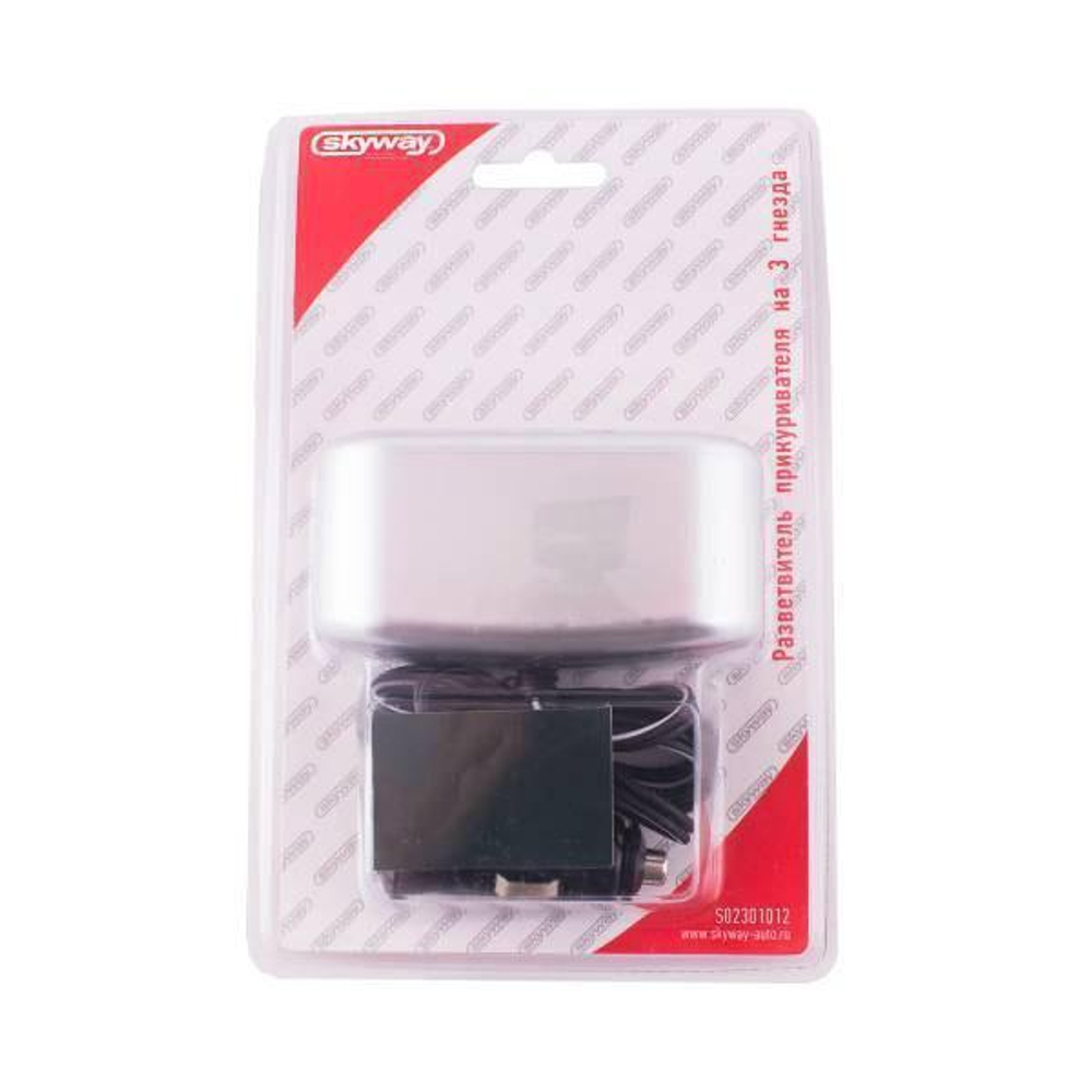 Прикуриватель 3 гнезда 12 В USB предохранитель 10 А серебристый Skyway