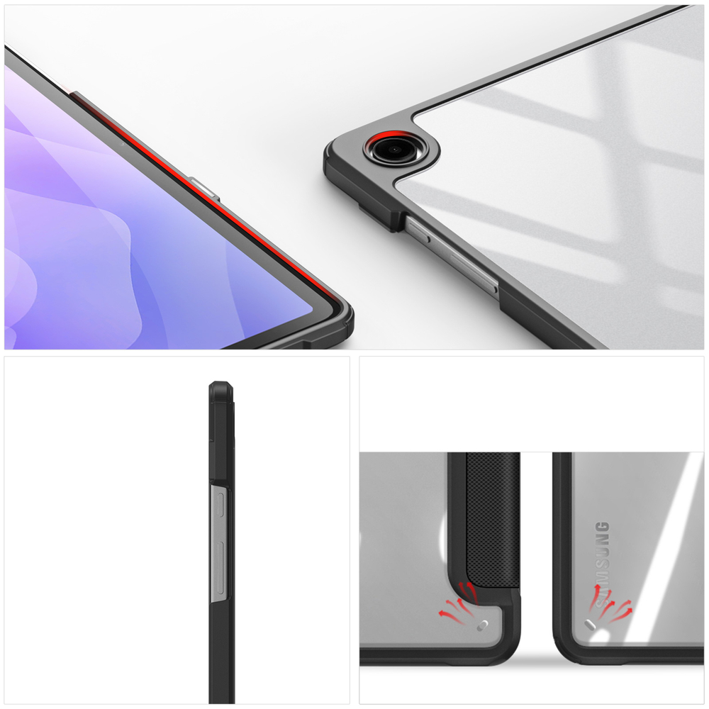 Чехол книжка черного цвета для планшета Samsung Galaxy Tab A9 Plus и Tab 11 Plus, серия Toby Series от Dux Ducis
