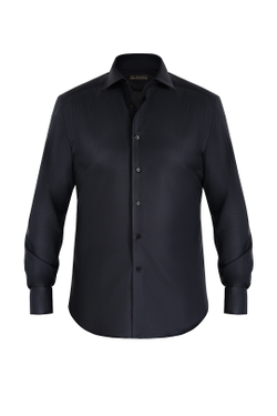 Рубашка чёрная фактурная «ёлочкой» Palermo