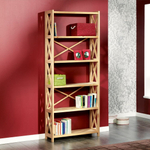 Стеллаж деревянный напольный Юск из массива сосны 6 полок