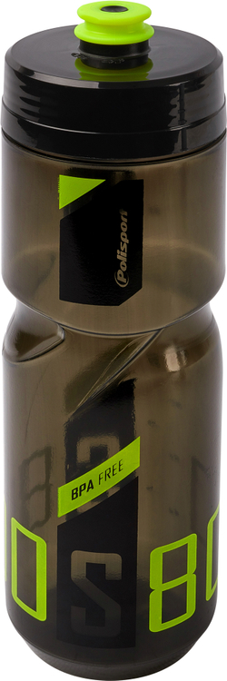 Фляга Polisport S800 800мл., clear black/black/lime green (10013160/040320/0113199, ПОРТУГАЛИЯ)