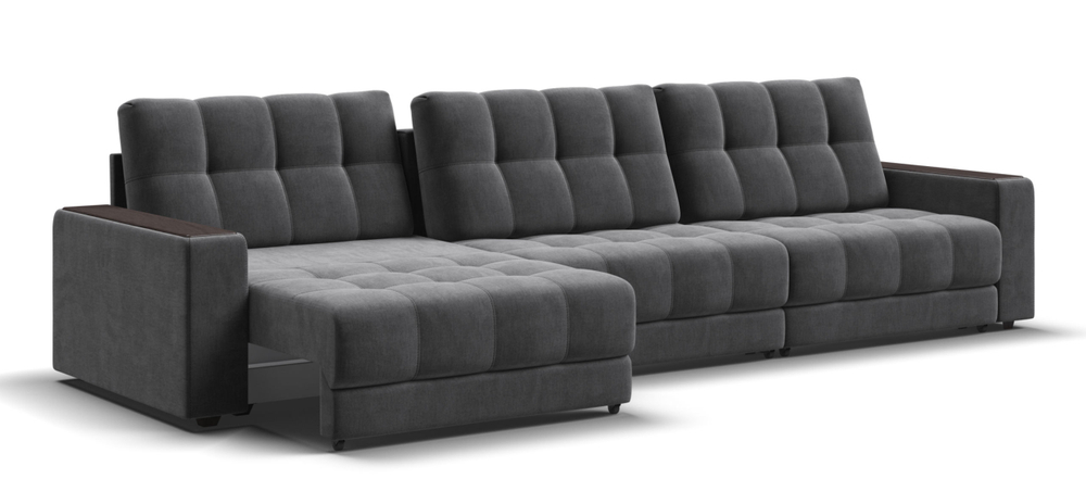 Диван Босс Гранд Велюр Монолит серый