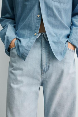 ZARA ДЖИНСЫ FLARED FIT, ГОЛУБОЙ