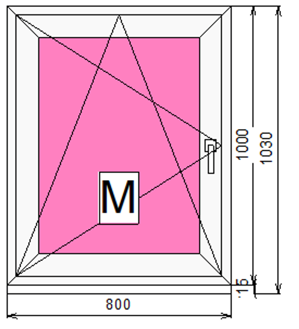 Пластиковое окно 1000 х 800 ТермА Эко + Москитная сетка