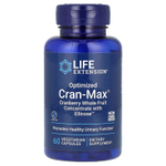 Life Extension, Optimized Cran-Max, концентрат из цельных ягод клюквы с Ellirose, 60 вегетарианских капсул