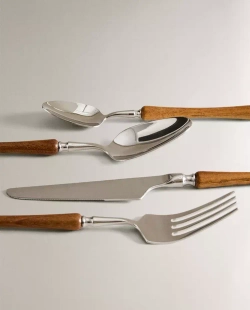 ZARA HOME НАБОР ДЕРЕВЯННЫХ СТОЛОВЫХ ПРИБОРОВ ИЗ 4 ПРЕДМЕТОВ, СВЕТЛО-БЕЖЕВЫЙ