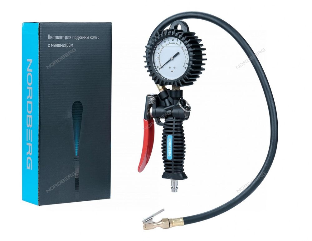 NORDBERG (Ti62) Пистолет для подкачки шин с жидкостным манометром