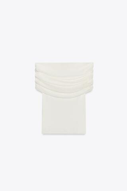 ZARA ТРИКОТАЖНЫЙ ТОП С ОТКРЫТЫМИ ПЛЕЧАМИ, ЭКРЮ