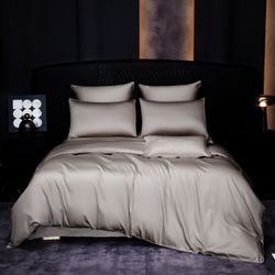 Комплект постельного белья Однотонный Сатин Премиум «Жемчужная дымка»