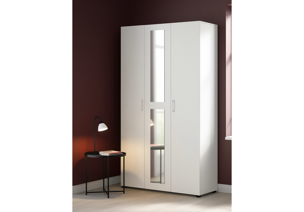 Шкаф Woodville трехстворчатый Валенсия белый текстурный