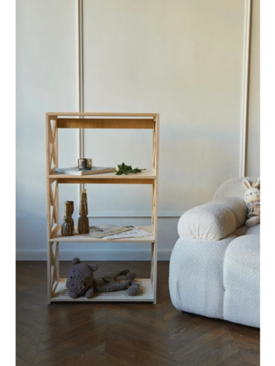 Напольный деревянный стеллаж этажерка