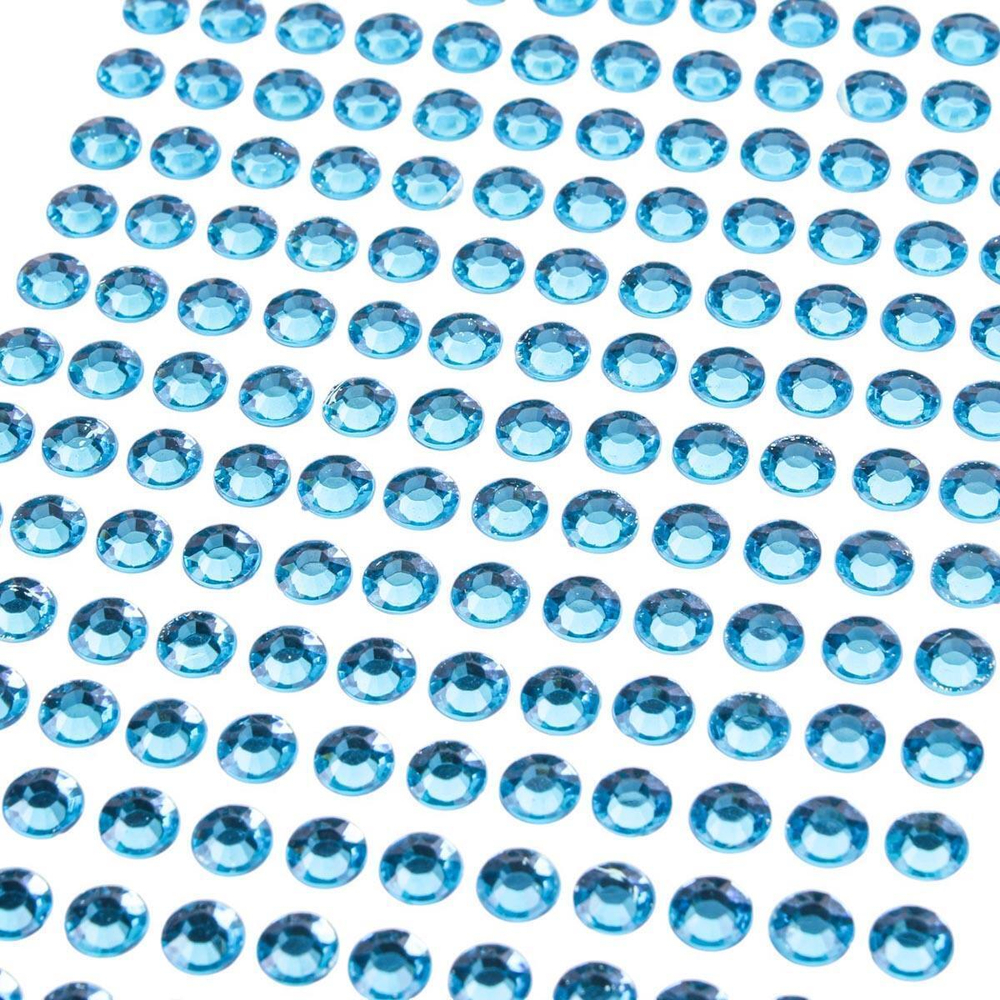 Наклейки Стразы, круглые, 22*10см, голубые