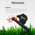 Воздуходувка VILLARTEC BE264, электрическая, 3-в-1, мощность 2600Вт, 720м³/час, белая/оранжевая