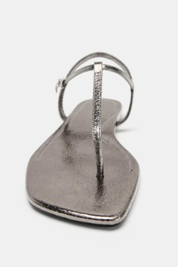 ZARA МЕТАЛЛИЗИРОВАННЫЕ САНДАЛИИ, БРОНЗОВЫЙ