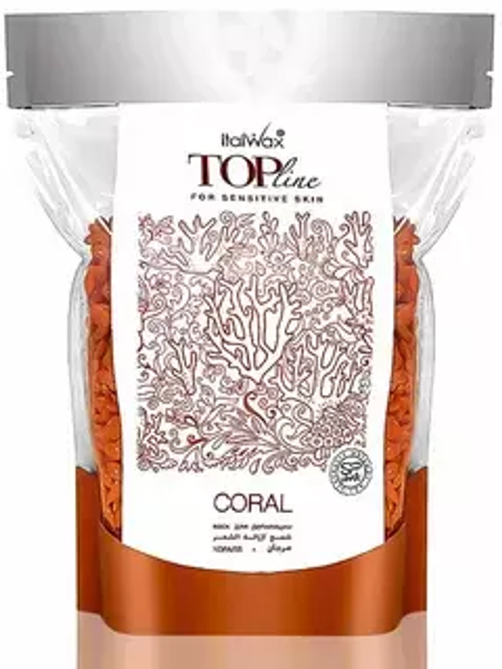 Воск горячий (пленочный)  ITALWAX Top Line  Coral (Коралл)  гранулы 750 гр*10
