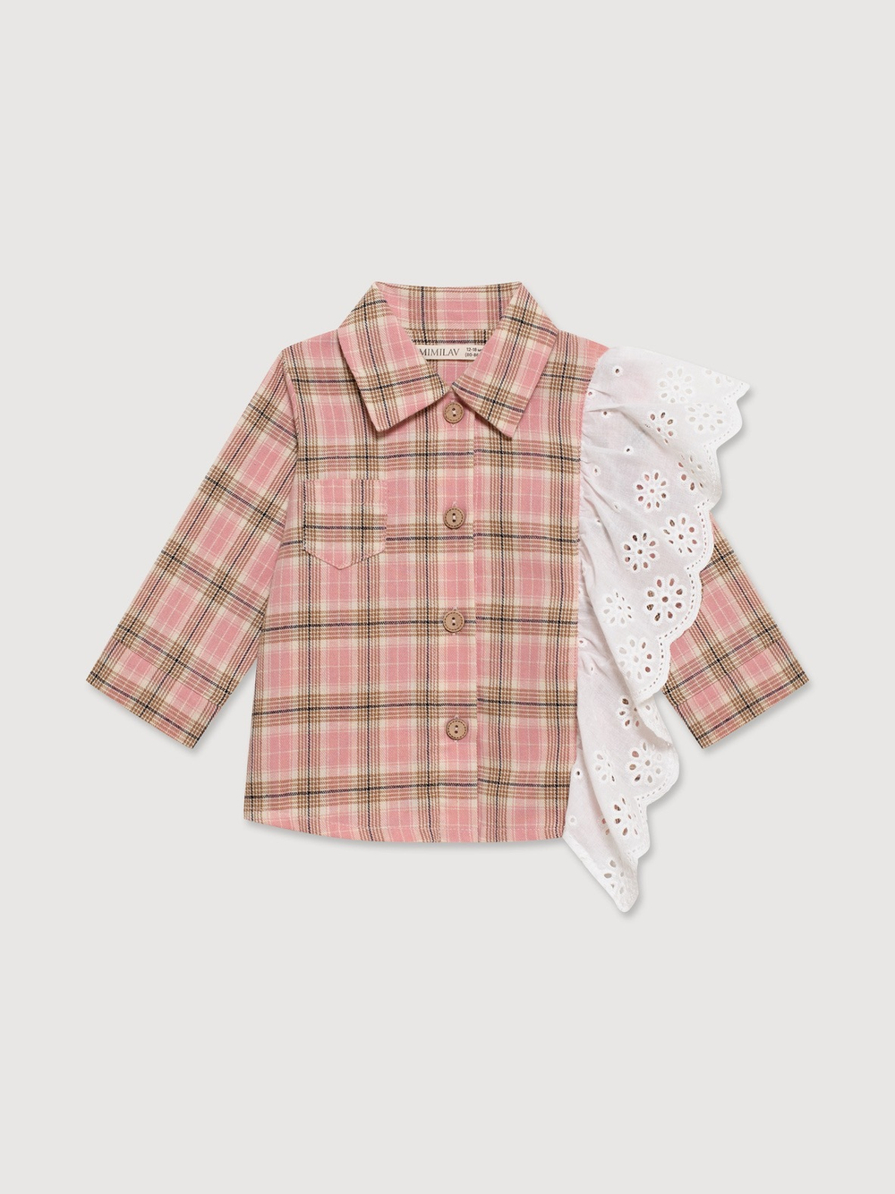 Рубашка с воланом, Розовый