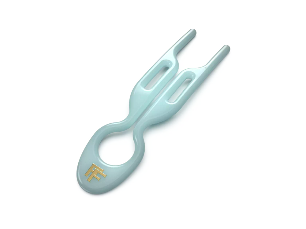 NO 1 HAIRPIN | TANTALIZING BLUE - 3X HAIRPINS/BOX / Шпильки No1 Hairpin нежно-бирюзового цвета (набор из 3 шпилек)