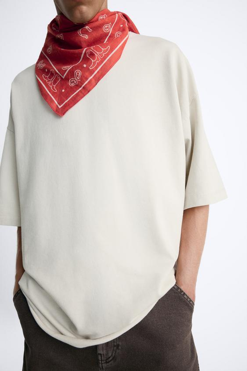 ZARA ТОЛСТОВКА В СТИЛЕ OVERSIZE С ПОТЕРТЫМ ЭФФЕКТОМ, ЭКРЮ