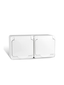 Розетка 2-м ОП Nix 16А IP54 250В с заземл. с крышкой бел. TOKOV ELECTRIC TKE-NX-R2Z-C01-IP54