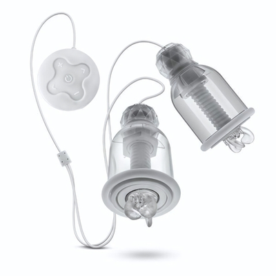 Прозрачные вибронасадки на соски со сменными колпачками Titillator (Цвет: прозрачный)