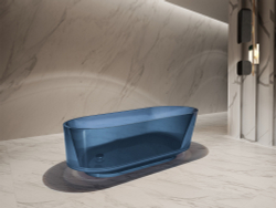 Прозрачная ванна ABBER Kristall AT9706Saphir синяя  170x80 см