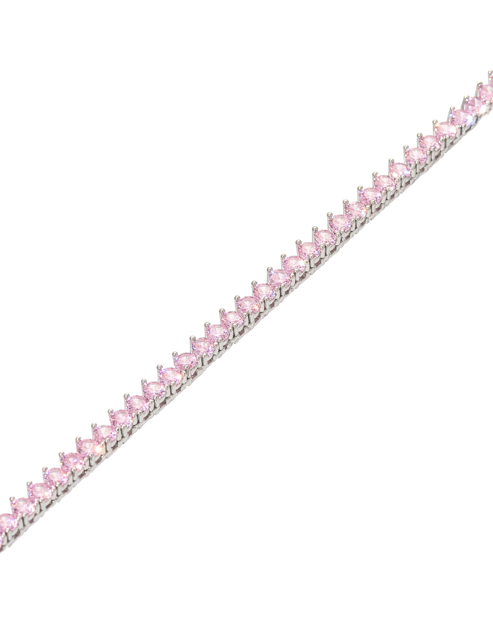 серебряное колье с розовыми цирконами