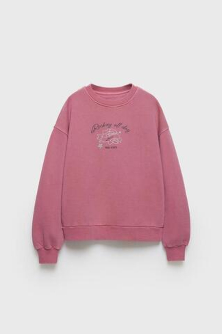 ZARA ТОЛСТОВКА С КРУГЛЫМ ВЫРЕЗОМ, РОЗОВЫЙ