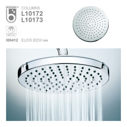 Bossini Abs Elios душевая система: термостат, стойка с верхним поворотным душем Ø 250 мм, с ручным душем, цвет черный матовый